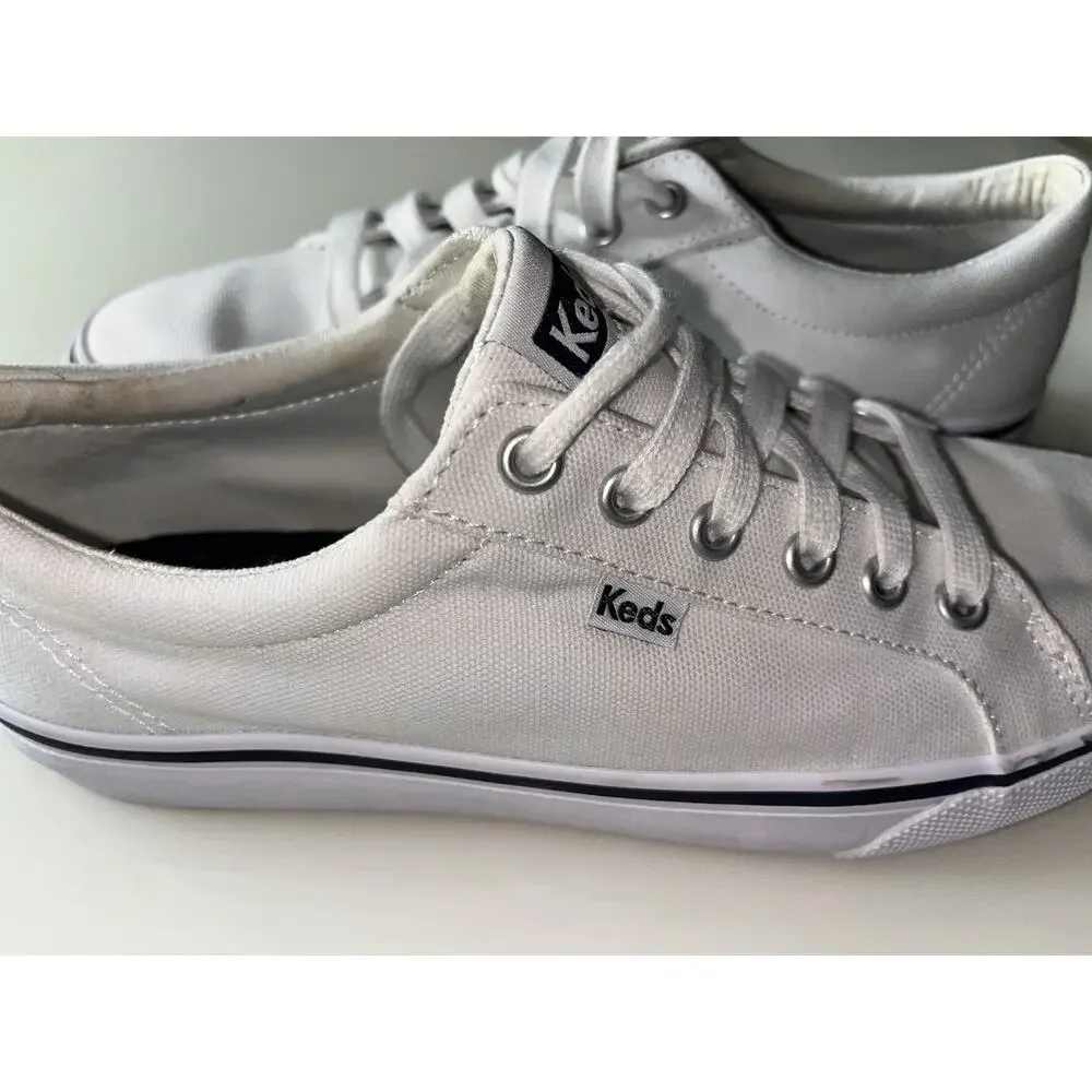Keds Women's Jump Kick Canvas sneaker 8.5 White Logo Preppy Y2K